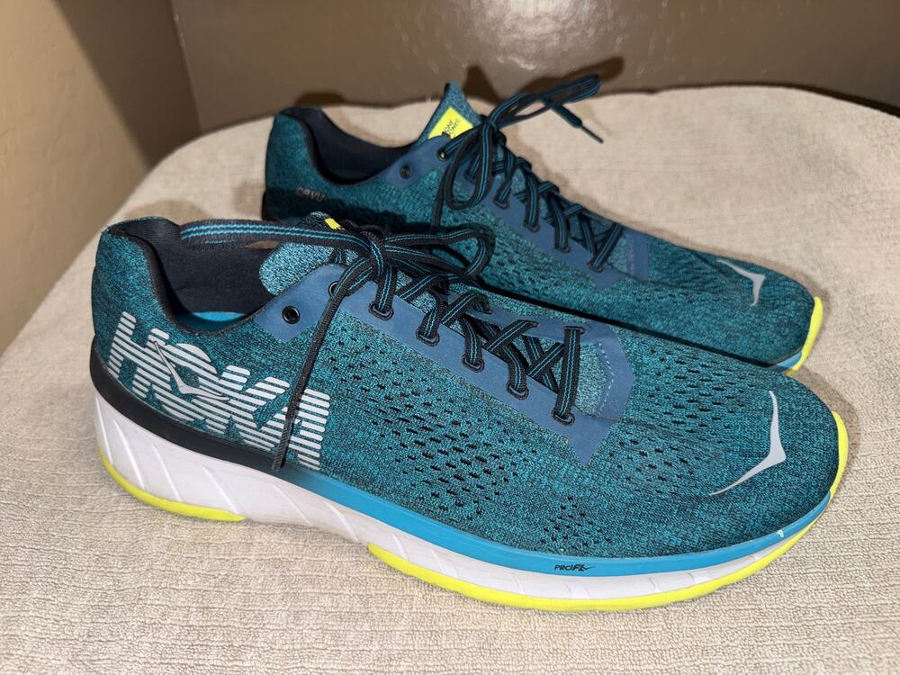 Hoka Shoes One Cavu Tennis shoes Mens Size 13 Teal Gym Trainers Running shoes